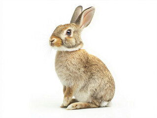 Obraz premium Adorable rabbit sitting gracefully studio setting animal photography bright environment close-up perspective cute concept for engagement