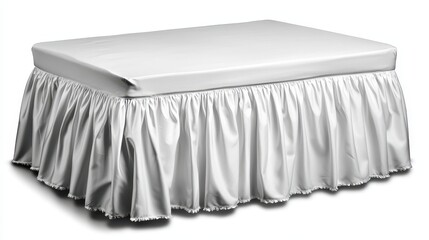 White Bed with Elegant Skirting for Stylish Home Decor Use