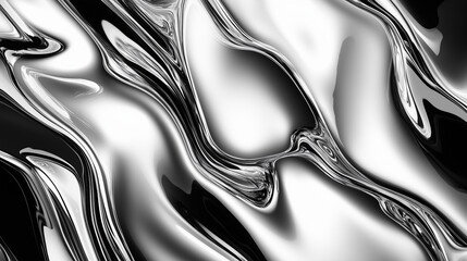 Abstract liquid metal pattern black and white