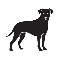 Dog silhouette white background