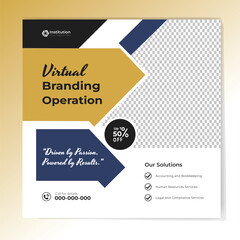 Fototapeta premium Digital marketing and corporate business service social media post banner template design