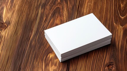 Blank Business Cards on Wooden Table for Professional Use