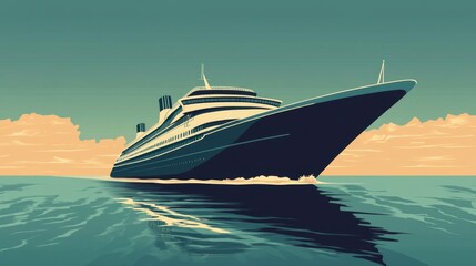 Fototapeta premium Majestic Cruise Ship at Sunset