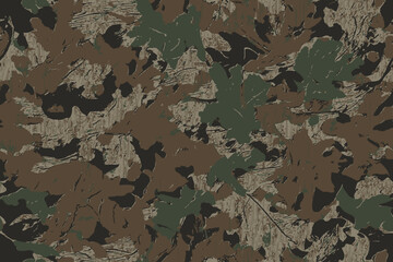 Hunting camouflage with tree for hunting and military. Hunting camouflage seamless pattern design. Vector hunting camo background