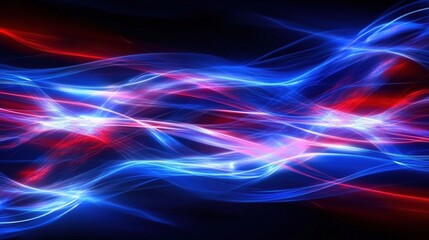 Glowing Red and Blue Neon Streaks in Modern Abstract Design