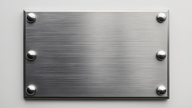 Modern brushed silver plaque
