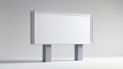 Minimalist white billboard with gray border