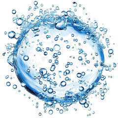 Clear blue water bubbles, isolated 