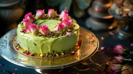 pistacchio rose cake