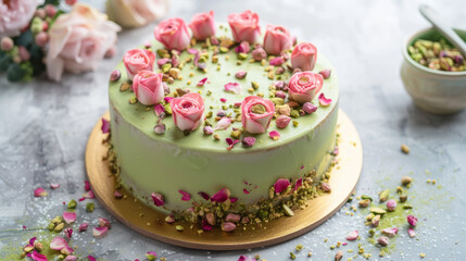 pistacchio rose cake