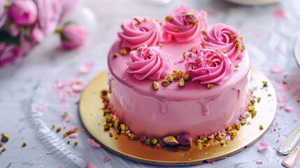 pistacchio rose cake