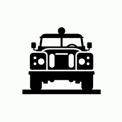 Obraz premium very simple flat and single minimalist Car Silhouette in black on a white background