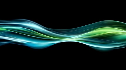 Naklejka premium Abstract dark background with woosh wind effect with greens and blues