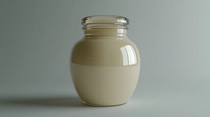 Cream-colored glass jar, studio shot