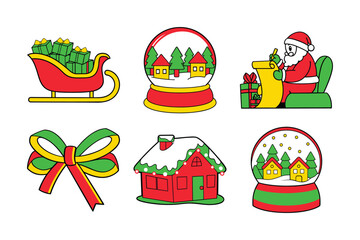 christmas icons set