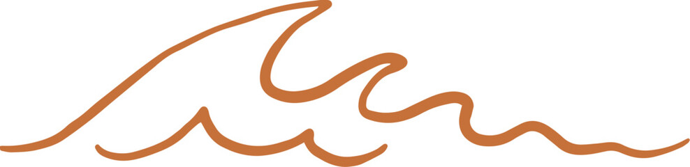 Naklejka premium Linear hand-drawn wave