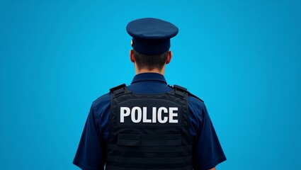 Police officer in blue uniform portrait