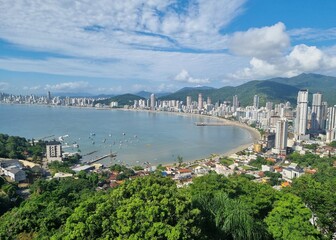 Itapema - panoramic view of the Itapema coastline from the viewpoint