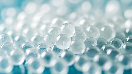 Tranquil Aqua Spheres Abstract Macro Photography of Water Beads