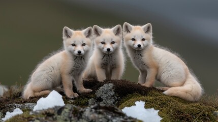 A white Arctic fox standing on an ice floe, symbolizing the beauty and resilience of wildlife in the Arctic. This image is ideal for content on polar ecosystems, wildlife conservation, and the effects