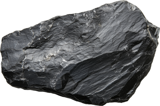 Top view of Basalt block isolated on transparent