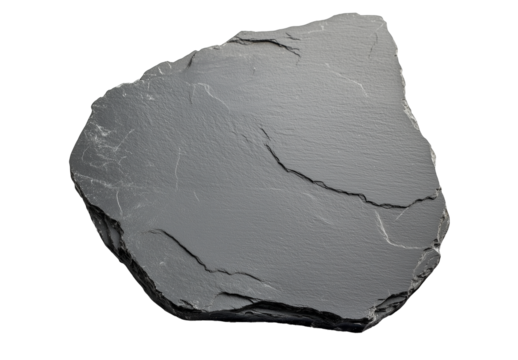 Top view of Basalt block isolated on transparent