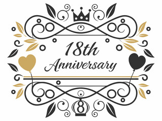 Luxury 18th anniversary logo