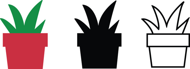 flower in Plant pot icon. isolated on transparent background