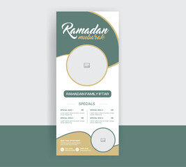 Ramadan iftar menu roll up banner template