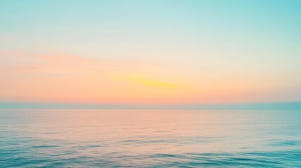 Obraz premium A peaceful ocean scene with vibrant colors at the horizon