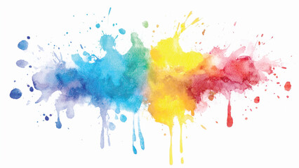 Fototapeta premium Hand drawn abstract soft pastel watercolor background. Smooth color watercolour painting soft textured on wet white paper background. Soft rainbow color background material. 