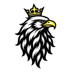 Obraz premium eagle head mascot,with king crown