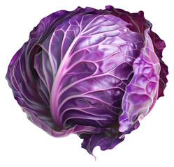 Obraz premium PNG Vibrant purple cabbage illustration