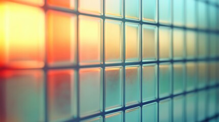 Grid of Translucent Rectangular Blocks with Color Gradient