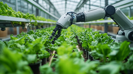  Agricultural Robot in Greenhouse - Automated Plant Care System for Modern Farming Technology