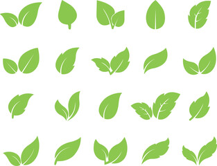 Naklejka premium leaf, branch set icon Eco friendly ecology icons. Environmental Leaves, natural, 