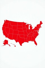 Red united state map
