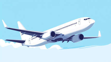 Obraz premium Airplane illustration in various angles and styles. Aircraft depicted as a vector graphic design. Transportation theme with commercial aviation concept.