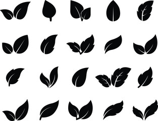 leaf, branch set icon Eco friendly ecology icons. Environmental Leaves, natural, 