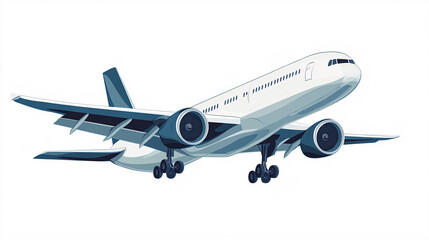 Obraz premium Airplane illustration in various angles and styles. Aircraft depicted as a vector graphic design. Transportation theme with commercial aviation concept.