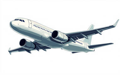 Obraz premium Airplane illustration in various angles and styles. Aircraft depicted as a vector graphic design. Transportation theme with commercial aviation concept.