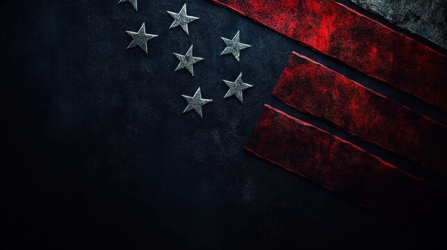 Grunge Style Background with Subtle American Flag Elements