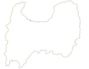 富山県　地図　白　イラスト