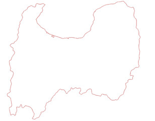 富山県　地図　白　イラスト