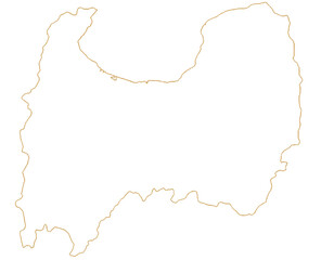 富山県　地図　白　イラスト
