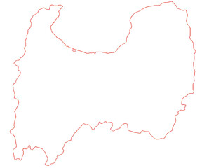 富山県　地図　白　イラスト