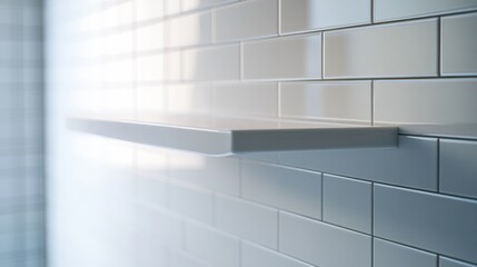 Obraz premium Shelf on Tiled Wall