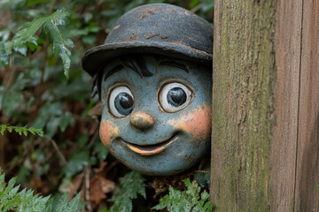 A humorous scene of a nosy next-door neighbor, playful and exaggerated, everyday scene.
