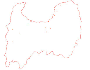 富山県　地図　白 　斑点　イラスト