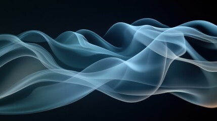 Translucent Blue Wavy Forms on Dark Gradient Background